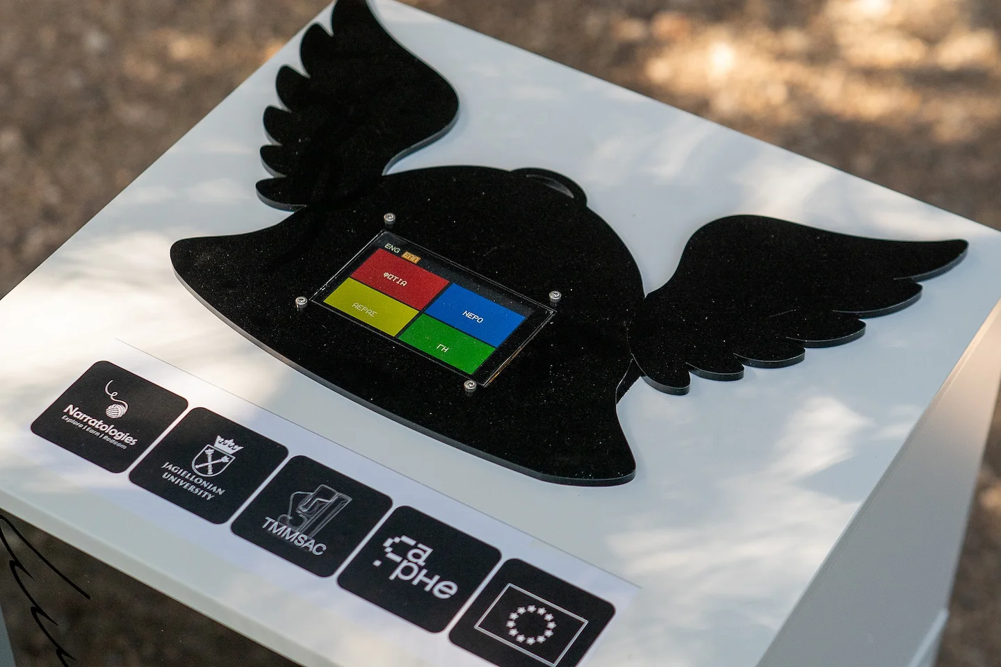 Interactive prototype device used in the Narratologies Human-Computer Interaction research lab to develop gamified storytelling and exploration experiences.